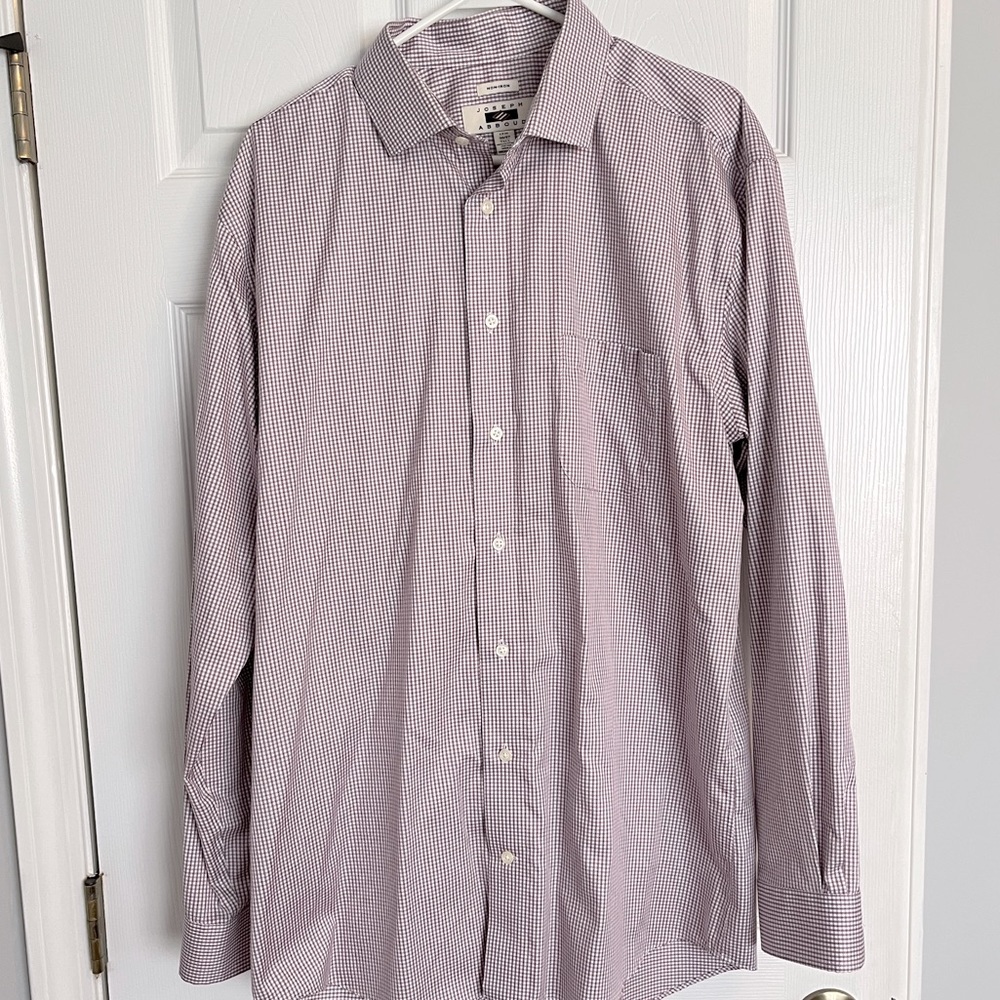 Joseph Abboud button down dress shirt. XL. 17.5 36/37 tall. Maroon/brown